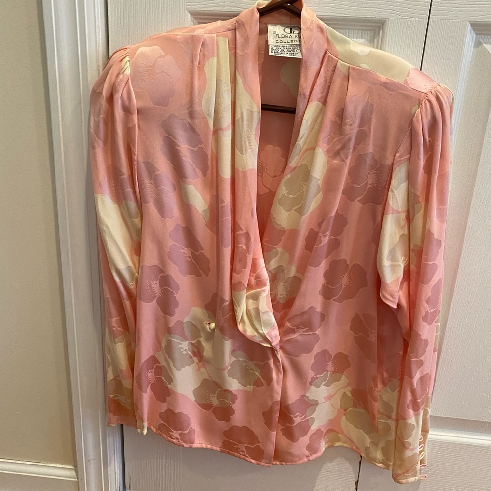 Vintage 80s 100% Silk Blouse